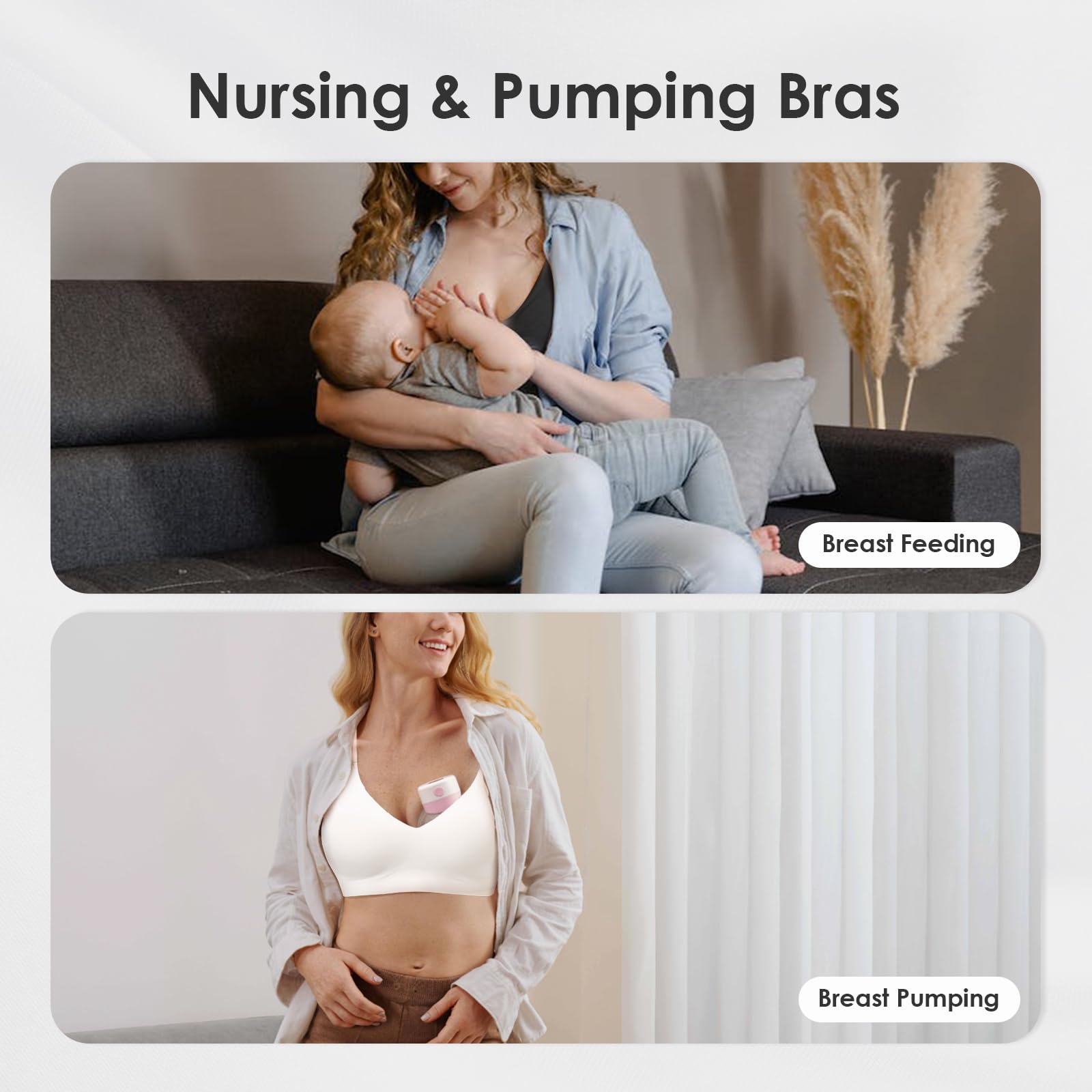 As Fairy Wireless Nursing Bra Jelly Support Maternity Bra White 3XL
