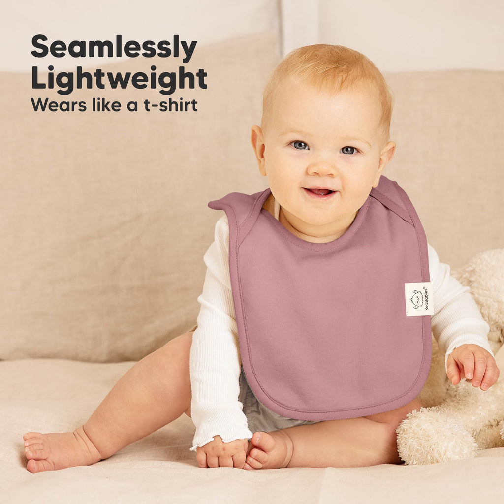KeaBabies 8-Pack Bibs for Baby Girls, Boys Pullover Baby Bibs 6-36M (Mauve)