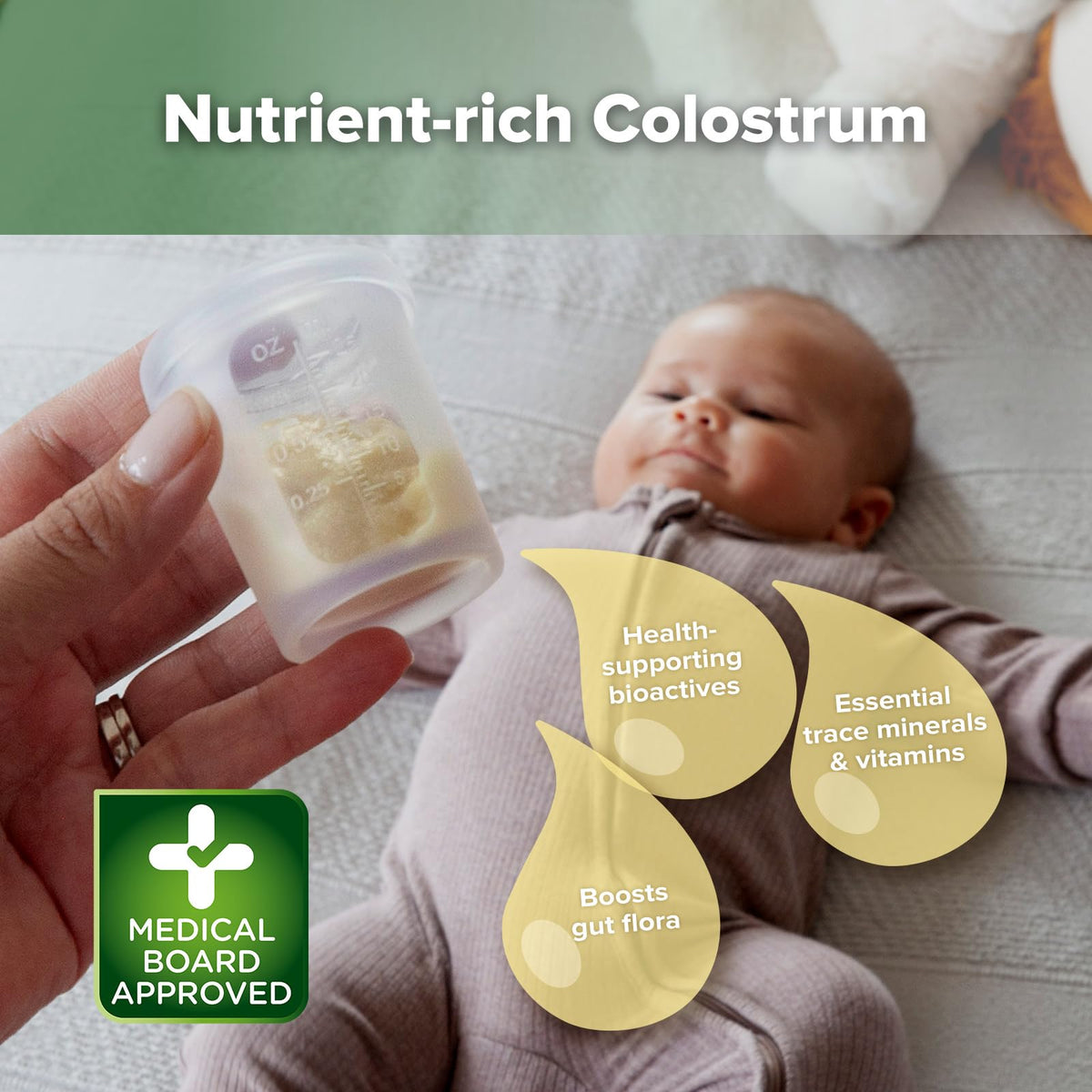 haakaa Silicone Measuring & Feeding Lidded Cup(pre-sterilised)-25ml-2pcs, 3-in-1 Colostrum Collection Cup for Collect, Store & Feed, Premium Silicone Maded, with Tube Cleaning Brush