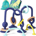 Jumble Jangle Baby Teething Toys – BPA-Free, Multi Purpose High Chair Toys for Babies: Suction Teething Relief with Sensory Toy Textures for Infants and Toddlers 0–24+ Months (Dark)