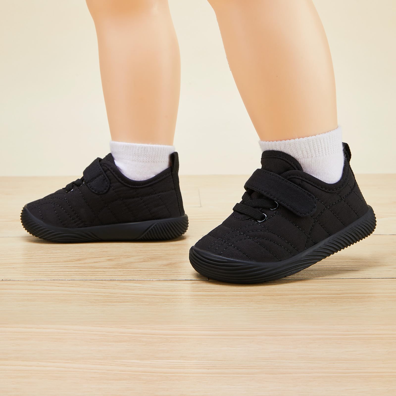 BMCiTYBM Baby Shoes Infant Boy Girl Walking Sneaker Black Size 6-12 Months