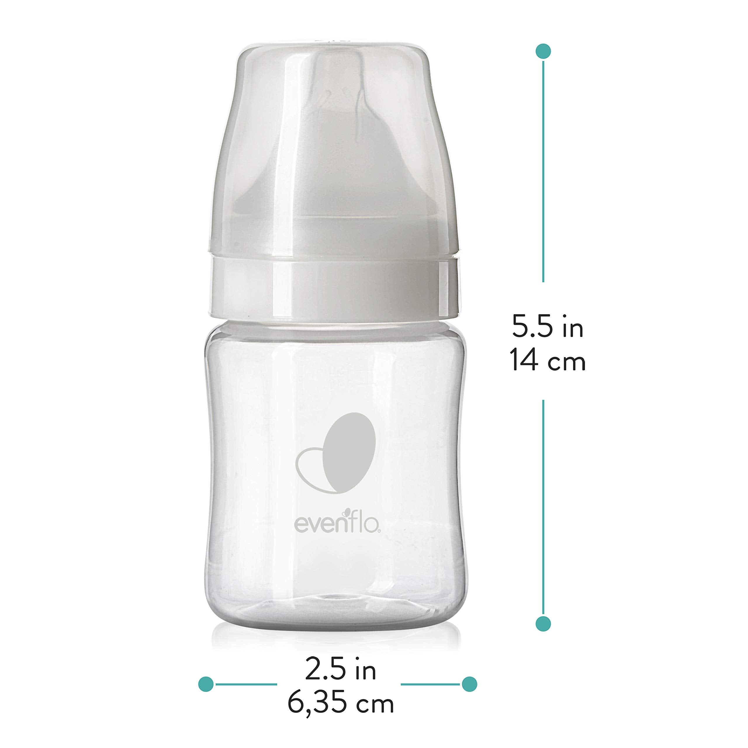 Evenflo Feeding Premium Proflo Venting Balance Plus Wide Neck Baby, Newborn and Infant Bottles - Developed by Pediatric Feeding Specialists - 5 Ounce (Pack of 6)