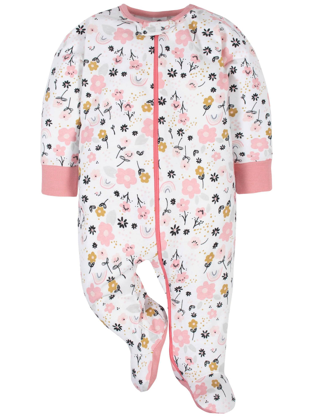 Gerber Baby Girls 4 Pack 'N Play Footie And Toddler Sleepers, Bear Pink, 0-3 Months US