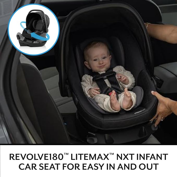 Evenflo Shyft Intuiti Travel System with Revolve180 LiteMax™ NXT Rotating Rear-Facing Lightweight Preemie and Infant Car Seat 3-30 lbs. (Black Shale)