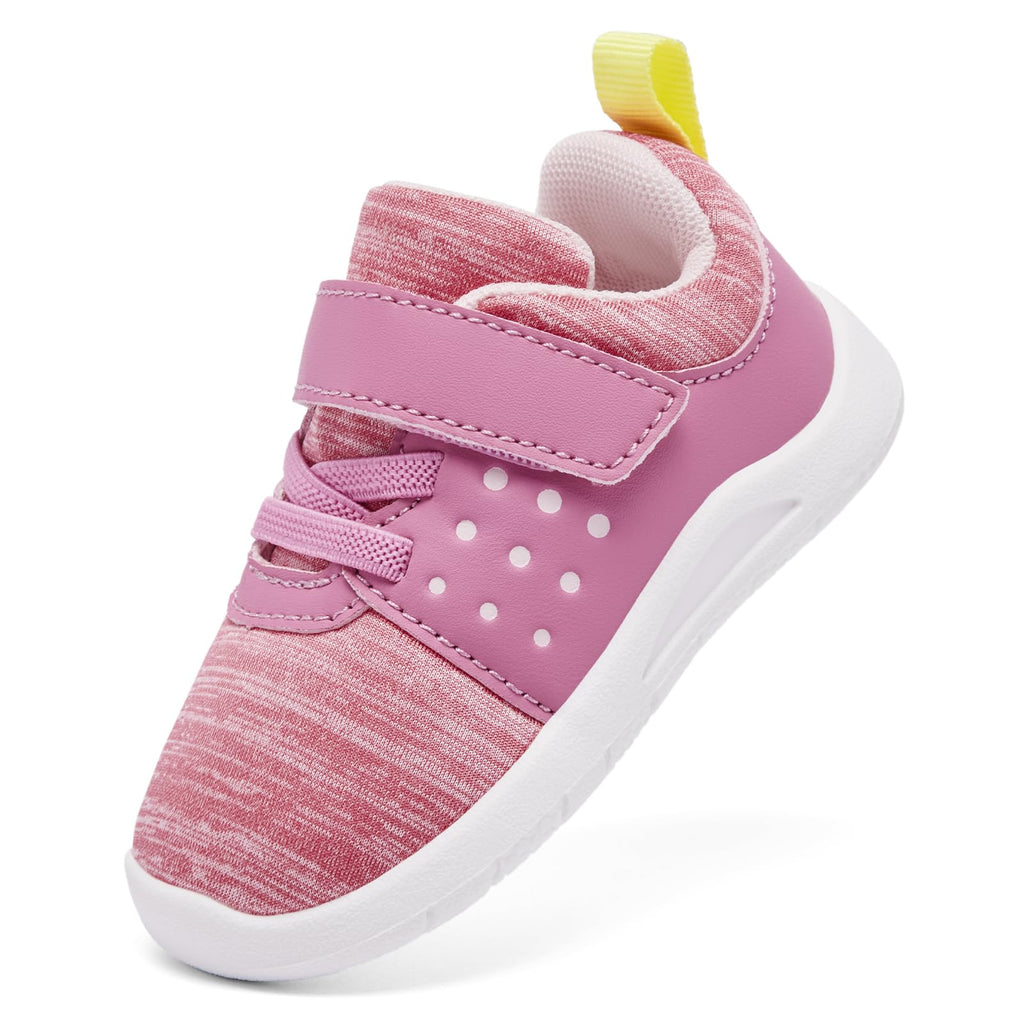 MORENDL Toddler Baby Shoes 0-4 Years Boy Girl Lightweight Breathable Non-Slip Sports Sneakers Running Walking Tennis Barefoot Shoes MixPink 6-9Months