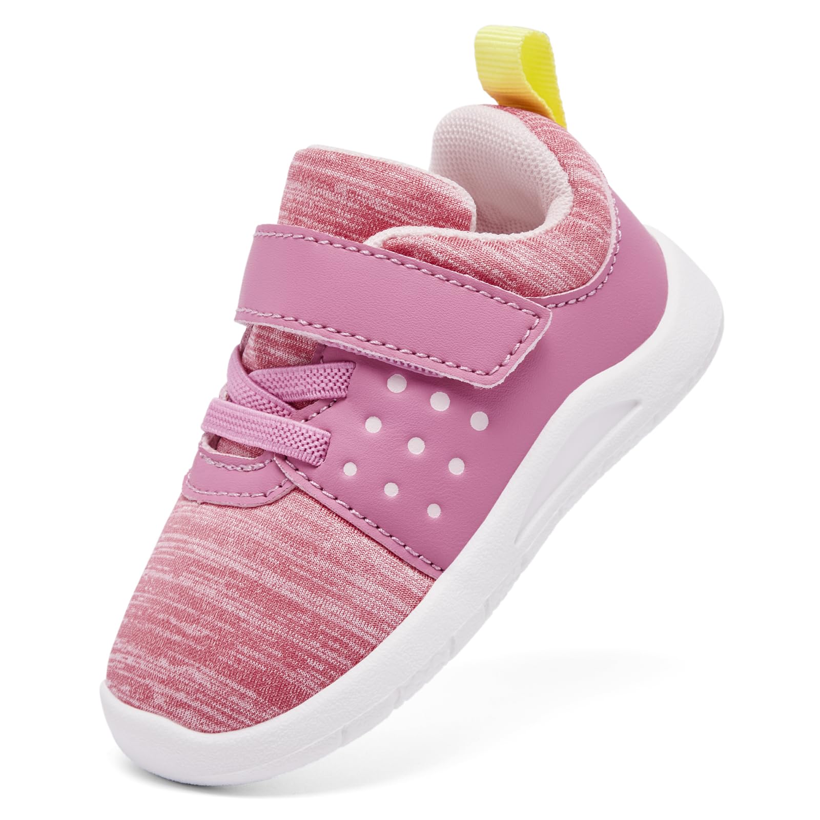 MORENDL Toddler Baby Shoes 0-4 Years Boy Girl Lightweight Breathable Non-Slip Sports Sneakers Running Walking Tennis Barefoot Shoes MixPink 12-15Months