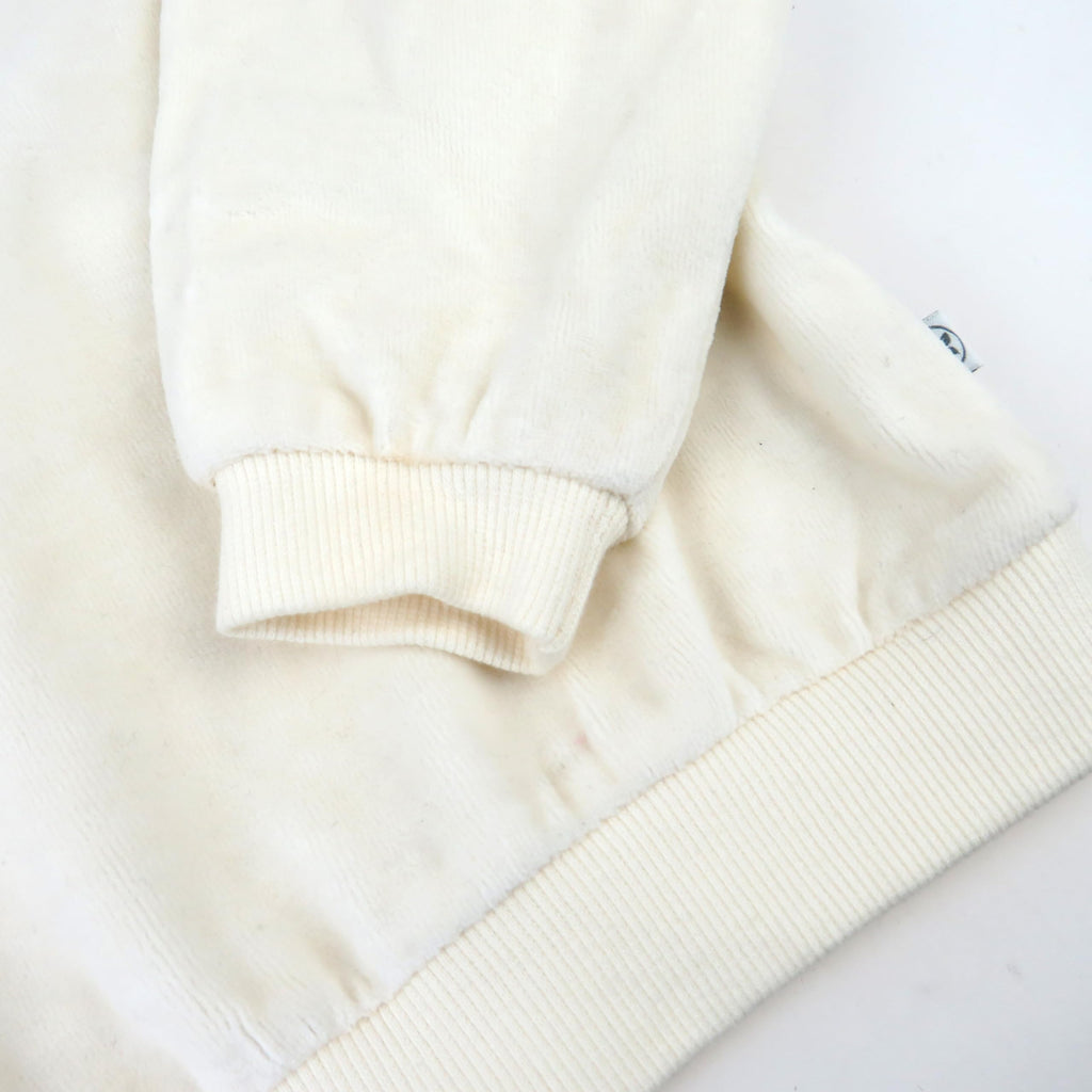 HonestBaby 2-Piece Cozy Velour Sweatshirt and Jogger Sweatpants Set 100% Organic Cotton for Toddler, Baby Boys, Girls, Winter White Ivory, 7 Years
