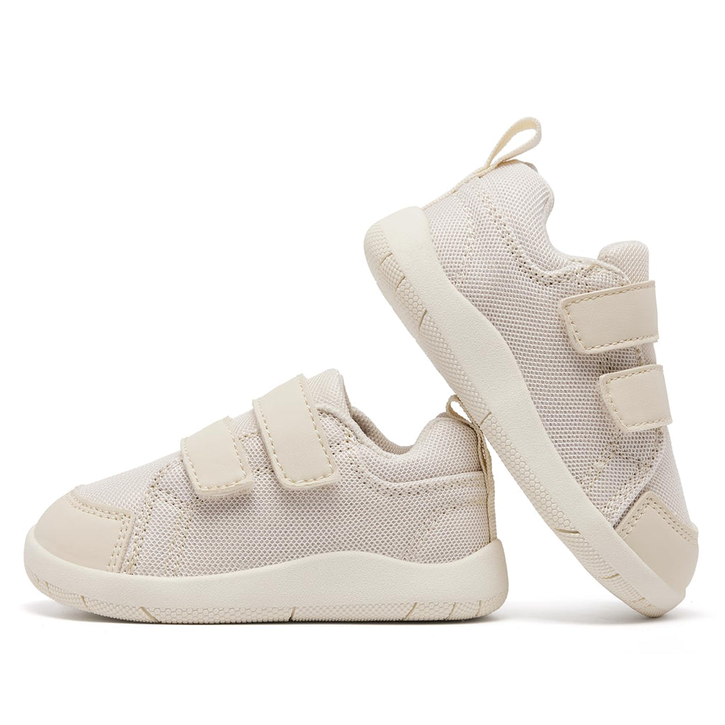 MORENDL Toddler Shoes Baby Wide Toe Box Barefoot Shoes Boy Girl Walking Shoes Non-Slip Minimalist Sneakers Comfort Zero Drop Tennis Outdoor Activities Khaki Mesh Size 7