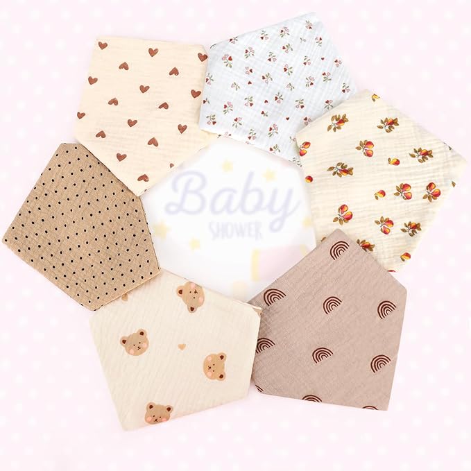 Accmor Muslin Baby Drool Bibs 6 Pack Baby Bandana Drool Bibs Soft Cotton Baby Bandana Bibs for Teething Drooling