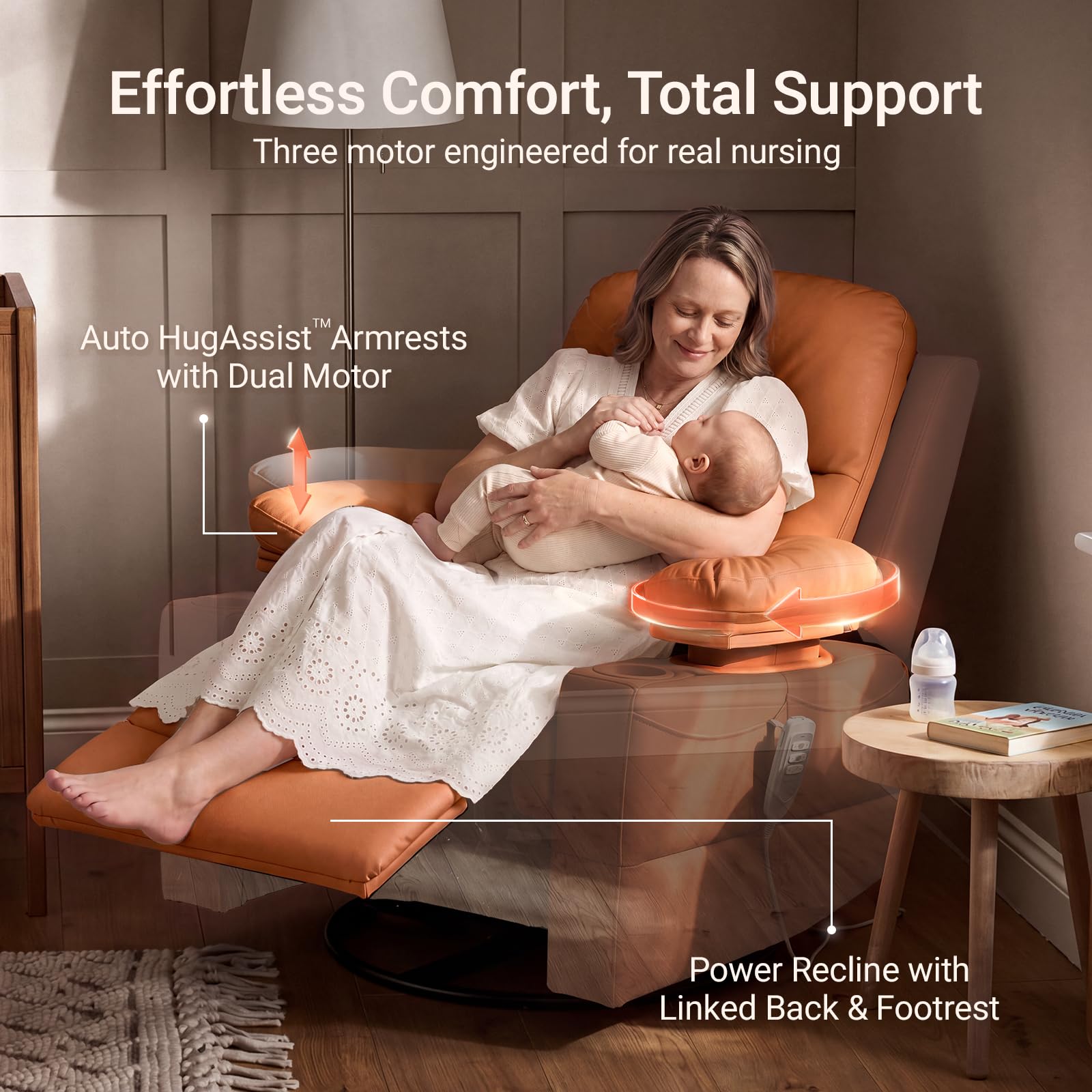 MAMAZING Lullapod Power Nursery Rocking Chair with HugAssist Armrest