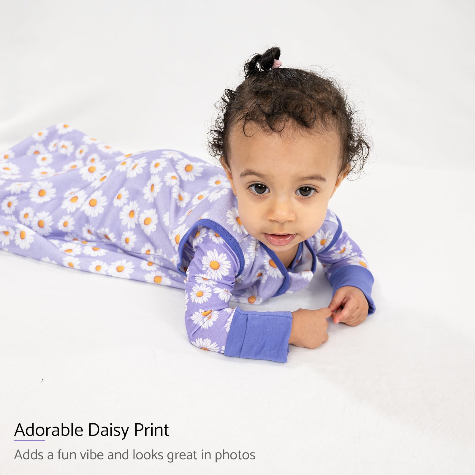 LollyBanks Baby Sleep Sack 6-12 Months for Girls, 100% Cotton Newborn Swaddle Sack with 2-Way Zipper, Soft and Airy Toddler Sleeping Bag, Newborn Essentials (Daisy Print)