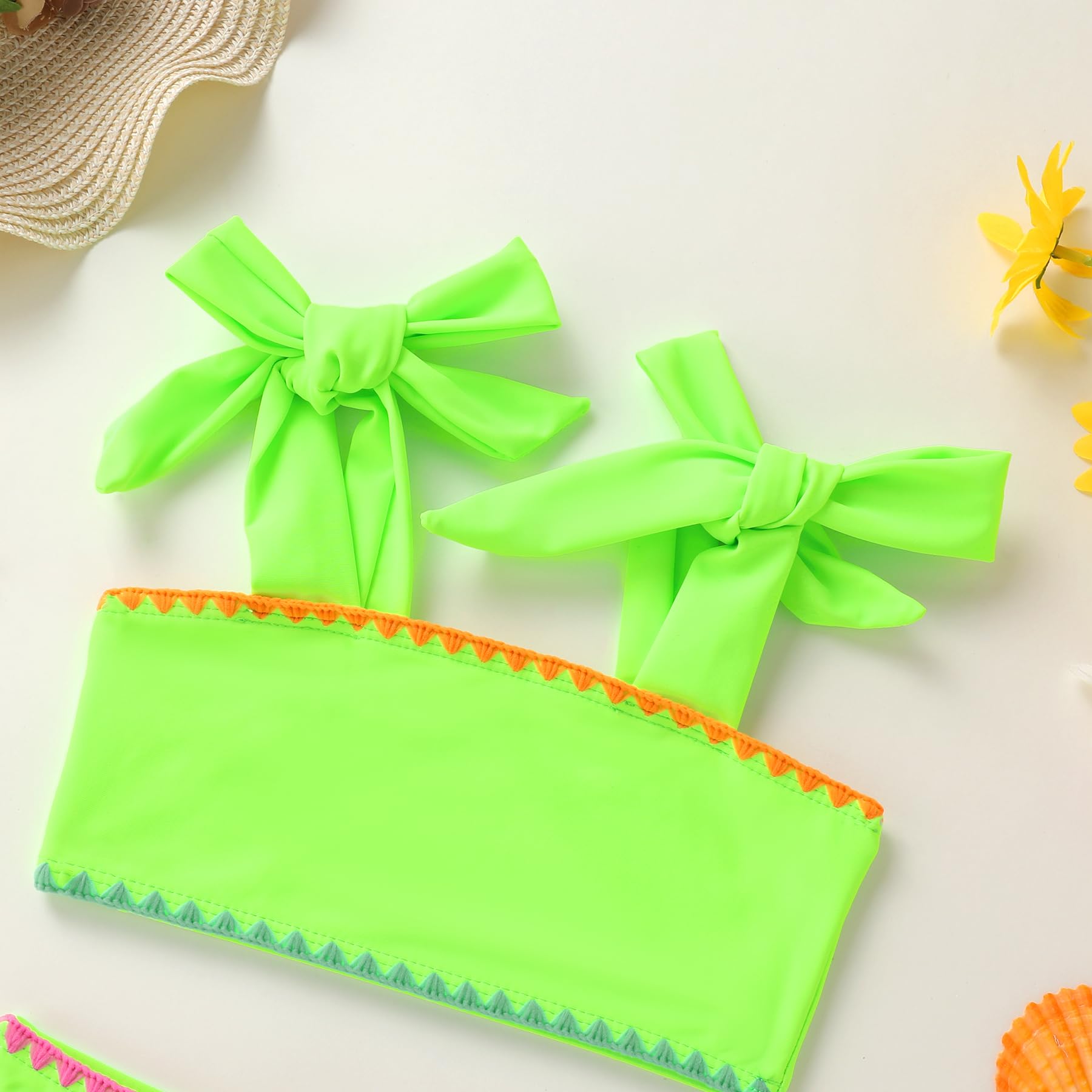 YOUNGER TREE Toddler Girls Two Pieces Swimsuit Color Block Stripe Swimwear Summer Beach Bathing Suit