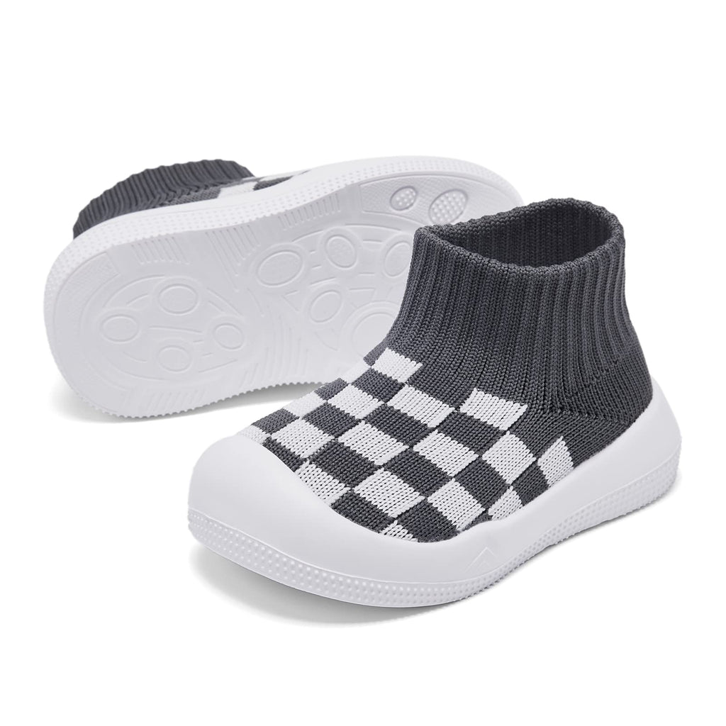 Baby Boy Girl Non-Skid Indoor Infant Walking Shoes Breathable Warm Elastic Sock Shoes with Memory Sole Protect Toes Outdoor Sneakers