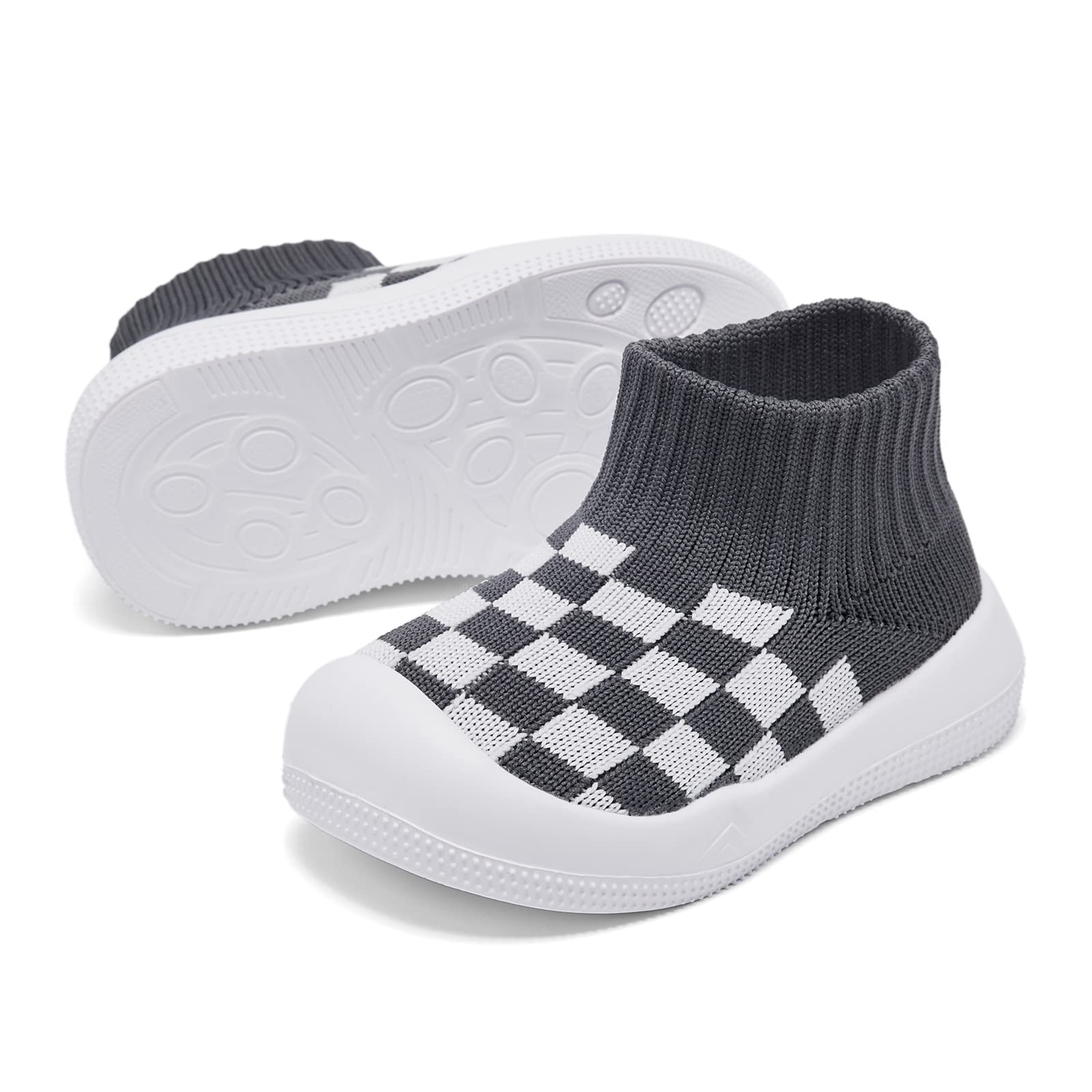 Baby Boy Girl Non-Skid Indoor Infant Walking Shoes Breathable Warm Elastic Sock Shoes with Memory Sole Protect Toes Outdoor Sneakers