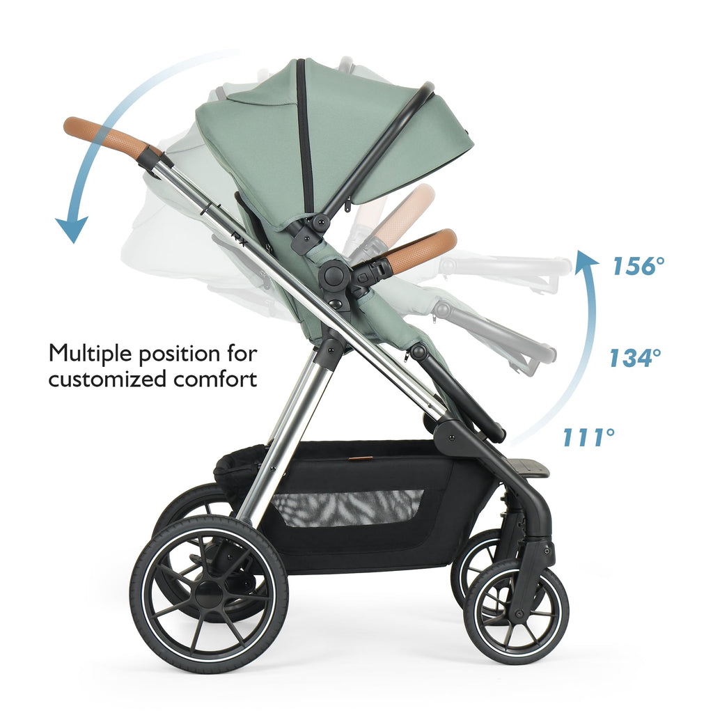 RX 3-in-1 Baby Stroller Toddler Stroller with Basket & Organizer, Green