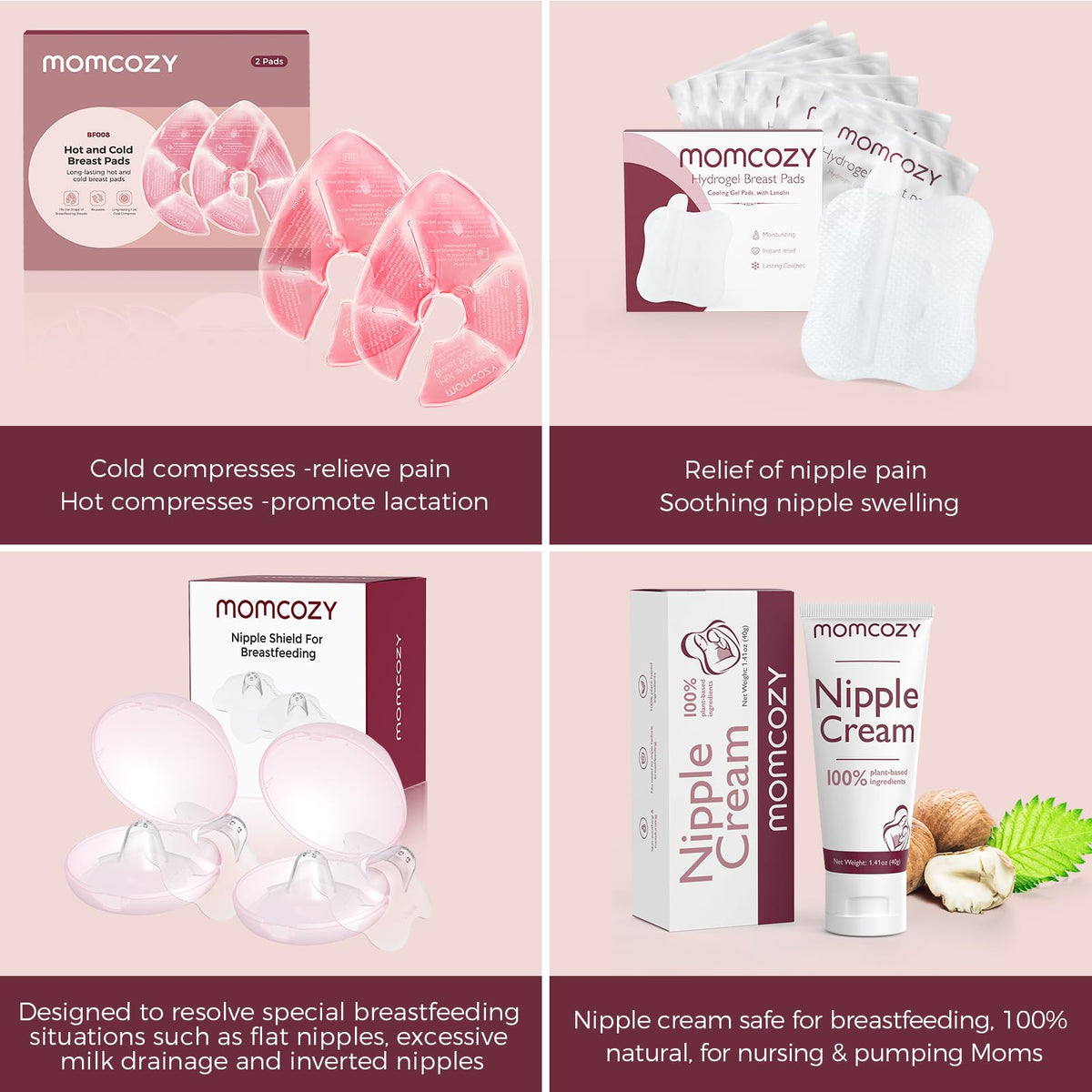 Momcozy Larger Breast Therapy Packs,Breastfeeding Essentials,Postpartum 2PK