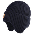 Baby Beanie Fleece Lined Toddler Winter Hat with Ear Flaps Little Girls Boys Warm Hats Cute Beanies for Kids Navy