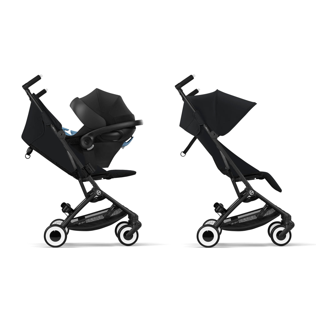Cybex Libelle 2 Travel Baby Stroller - Lightweight Carry-On Travel Stroller for Airplane with One-Hand Recline, Compatible with CYBEX Car Seats, Magic Black