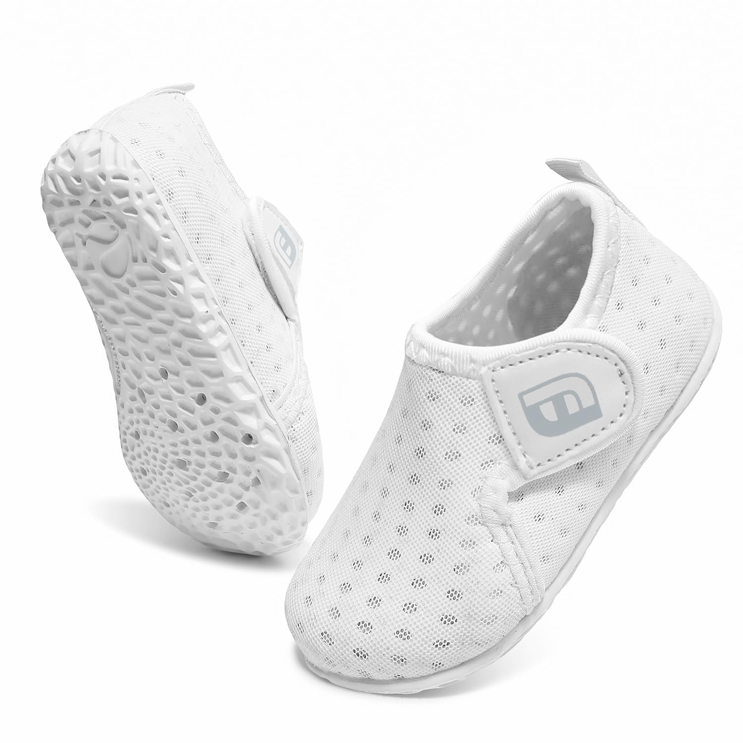 JOINFREE Kid Toddler Non Slip Quick Dry Water Shoes Aqua Socks Sneakers for Beach Pool Boys Girls White 2.5-3 Years Toddler