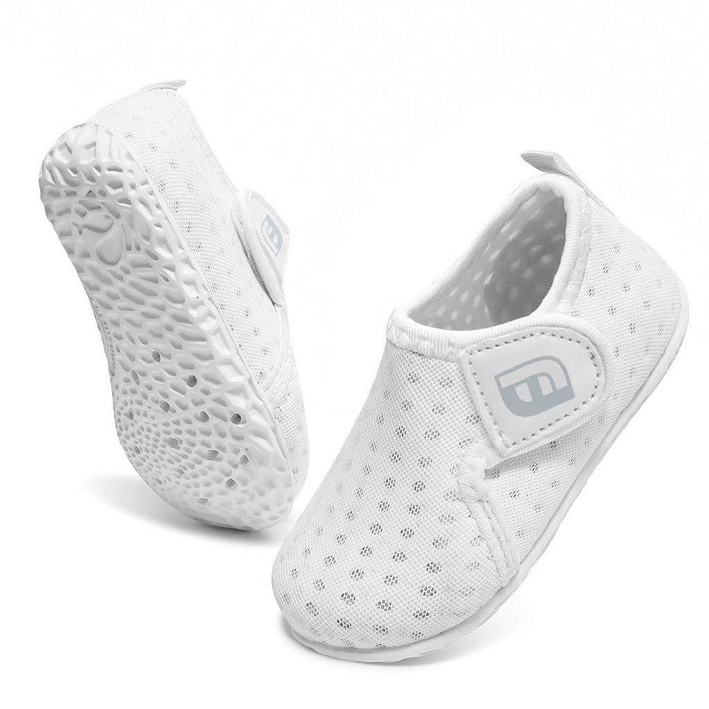 Toddler Water Shoes Toddler Swim Shoes Quick Dry Slip On Sneakers for Beach Pool White 12-18 Months Infant