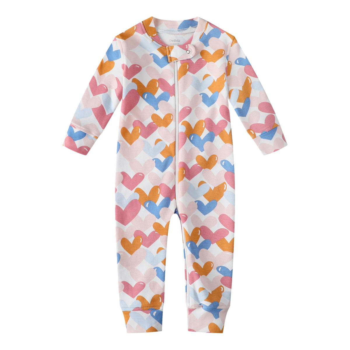 Owlivia Organic Cotton Baby Boy Girl Zip up Sleep N Play, Footless, Long Sleeve(6-12 Months, Blue)