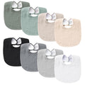 Konssy Muslin Baby Bibs 8 Pack Baby Bandana Drool Bibs Cotton for Unisex Boys and Girls, Soft Absorbent Set for Teething and Drooling