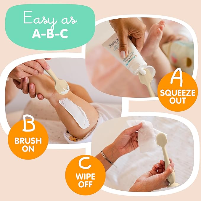 Bumco Baby Bum Brush - BPA-Free Diaper Cream Spatula with Suction Cup Base, Soft & Flexible Silicone, Wipe-Clean, Mom-Invented Diaper Bag Essentials (Sand)