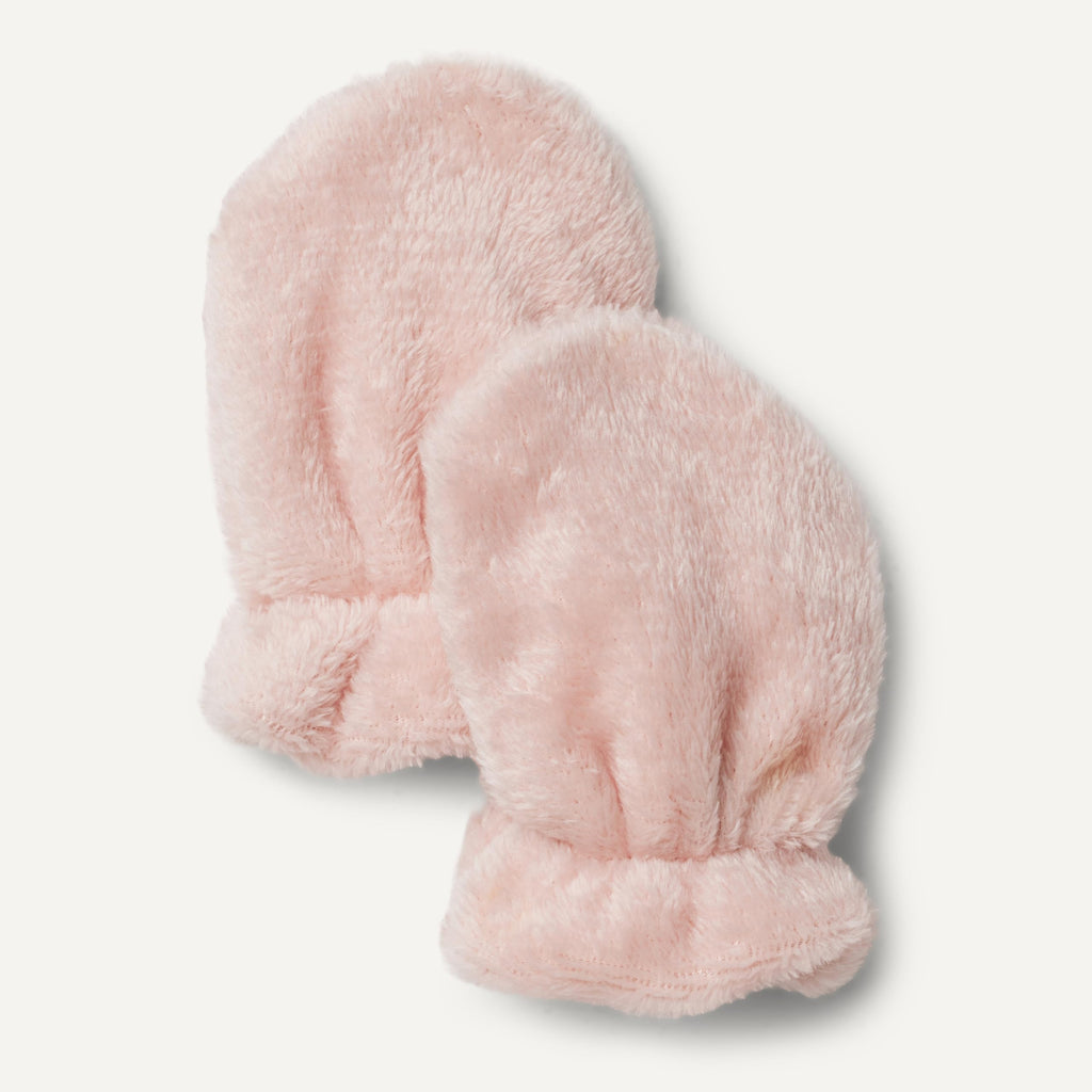 Amazon Essentials x Sofia Grainge Unisex Babies' Plush Faux Fur Hat and Mittens Set, Ivory, 3-6 Months