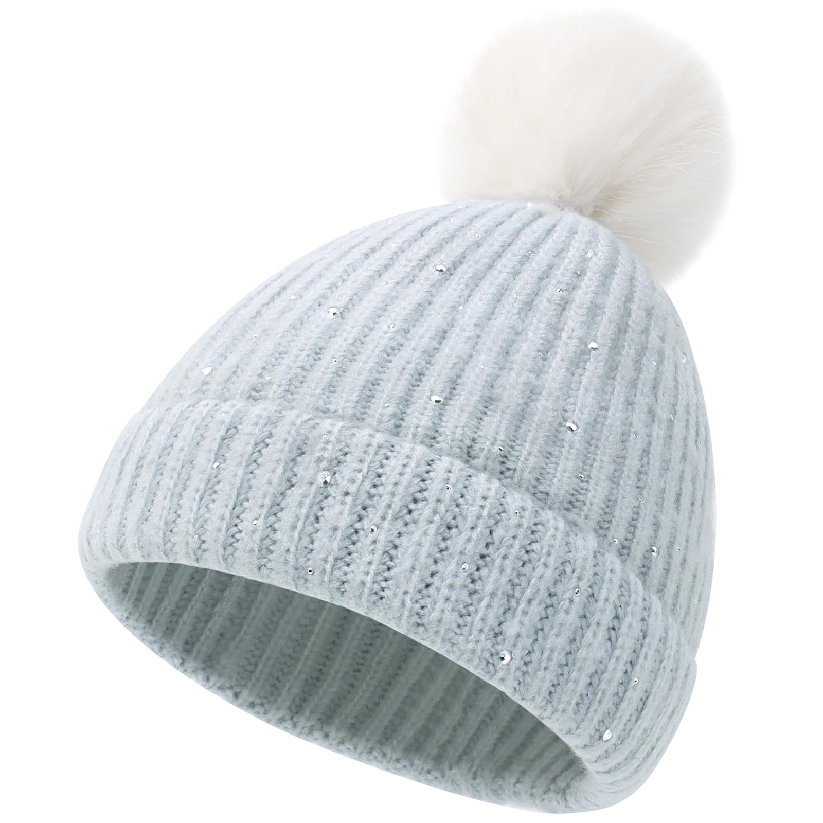 FUOITA Toddler Kids Girls Winter Hat Cute & Warm Pom Pom Beanie 3M-8T