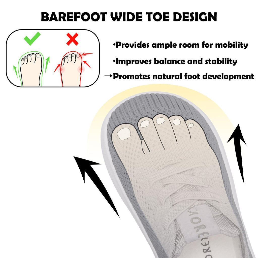 MORENDL Toddler Shoes Boys First Wide Toe Barefoot Walking Shoes Baby Boy Non-Slip Slip On Tennis Sneakers Darkgray 12-15 Months