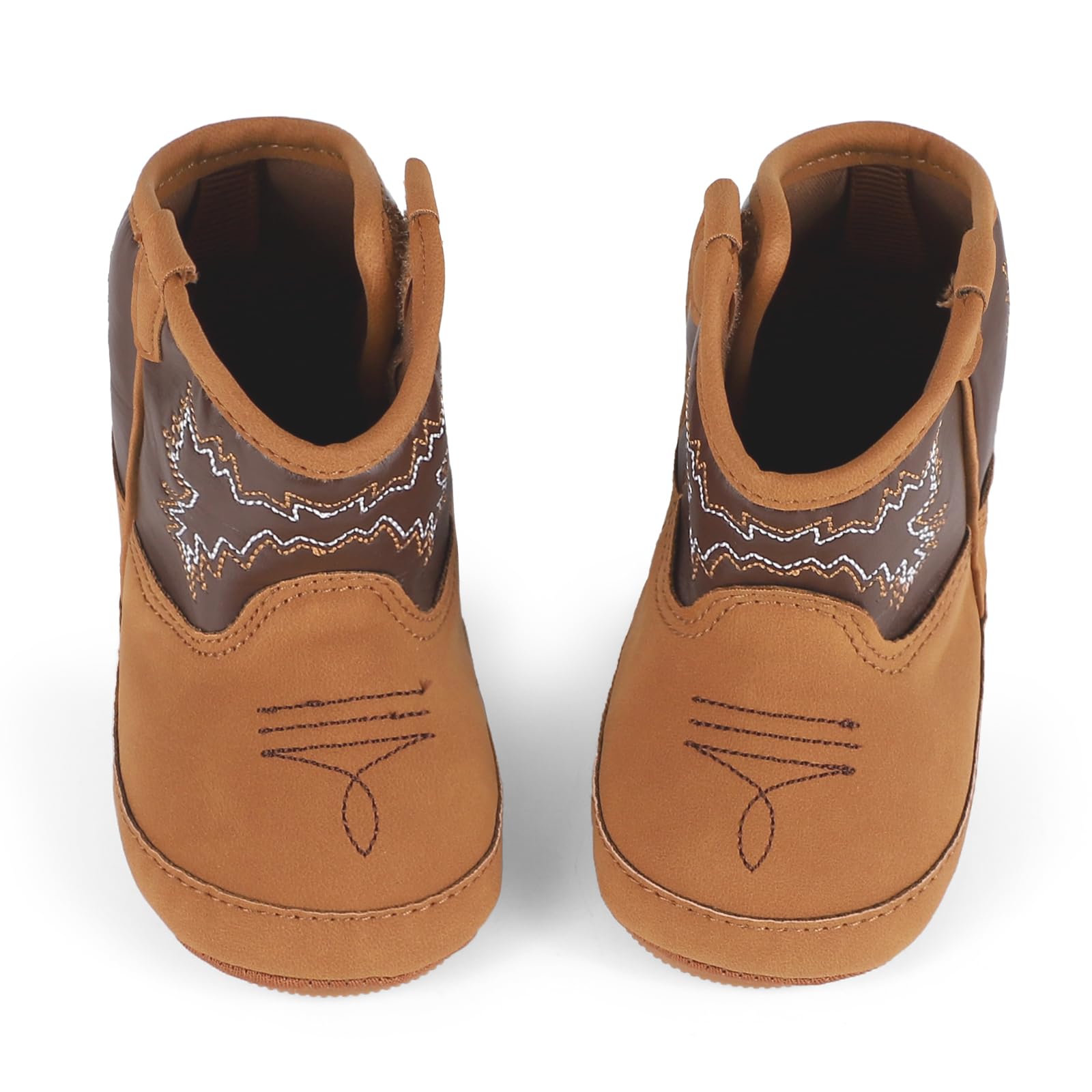 MK MATT KEELY Leather Western Boots Cowboy Bootie Soft Sole Non-Slip Crib Shoes for Baby Infant Toddler Girls Boys Newborn
