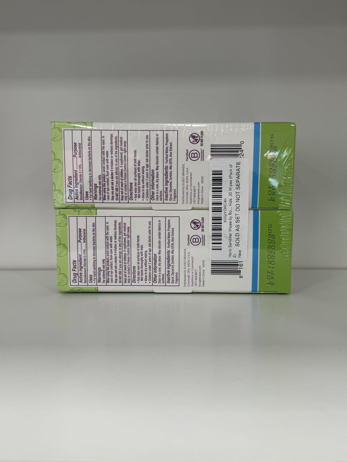 Boogie Wipes - Antibacterial Hand Wipes - 60 Count