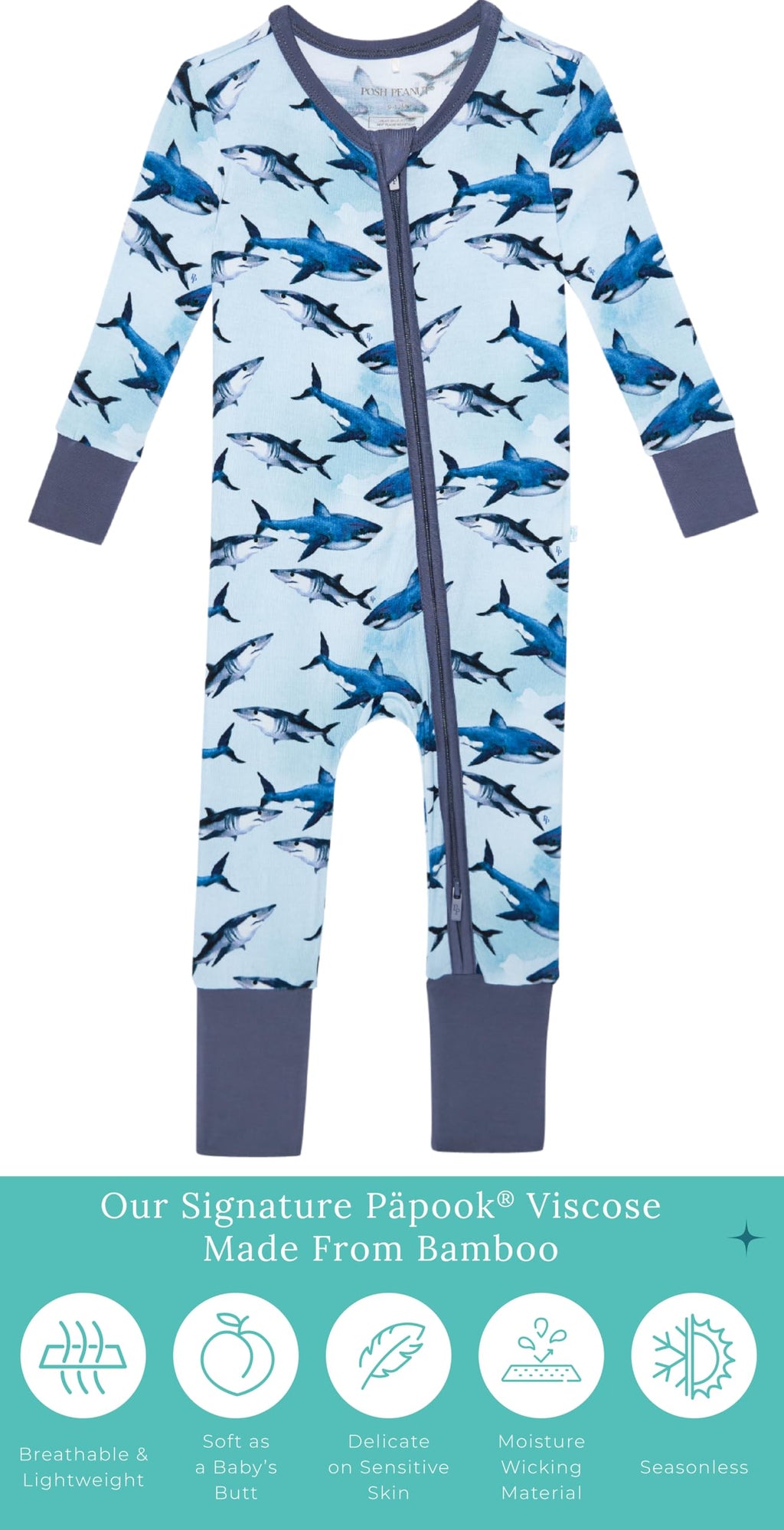 Posh Peanut Convertible Baby Sleepers, Boy Toddlers Footless Pajamas