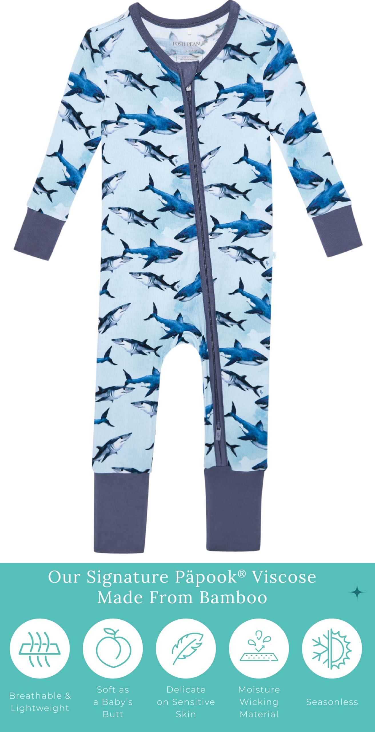 Posh Peanut Convertible Baby Sleepers, Boy Toddlers Footless Pajamas