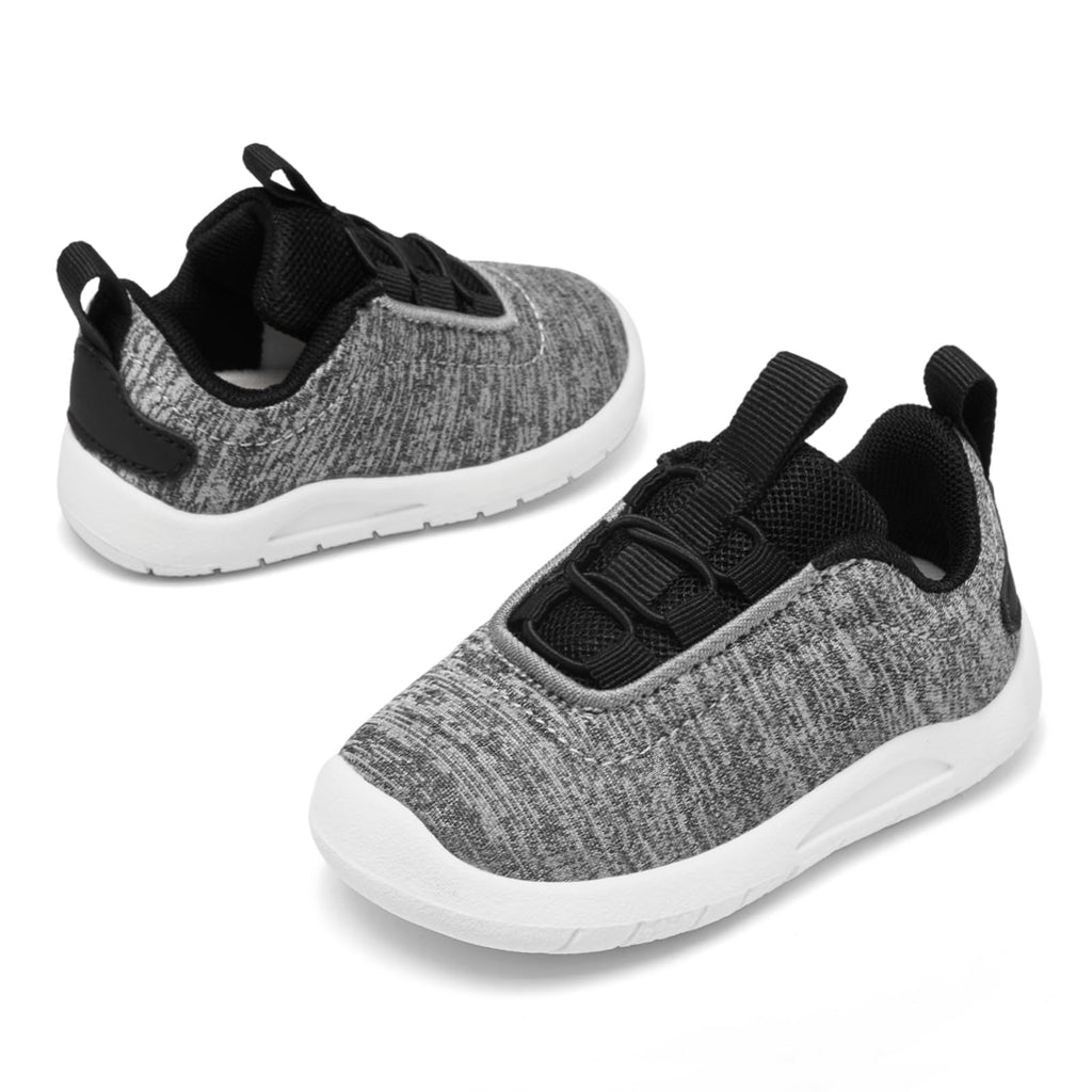 MORENDL Toddler Sneakers Baby Slip On Walking Shoes Non-Slip Breathable Boys & Girls Running Shoes Infant Tennis Shoe Mix Grey 12-15 Months Size 5