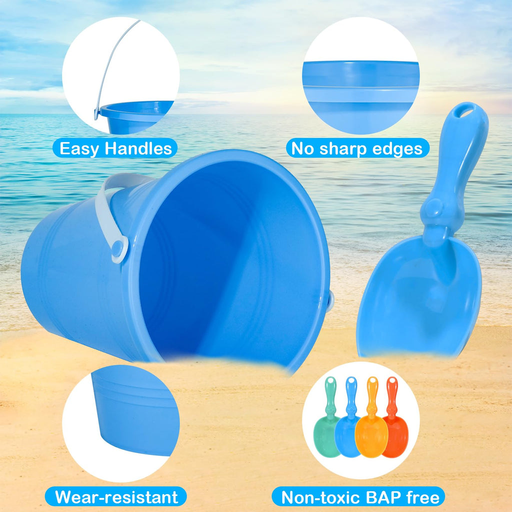 Beach Toys Sand Toys Beach Shovels Beach Pail Set for Kids Summer Beach Essentials Outdoor Sand Play Fun Activities Beach Pails & Shovels