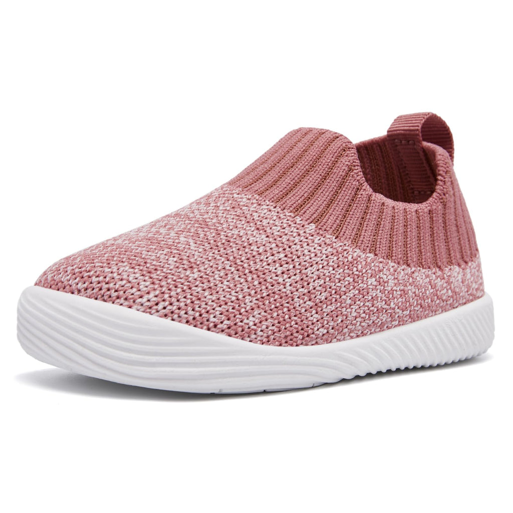 MORENDL Toddler Shoes Baby Walking Sock Shoes Non-Slip Breathable Boys & Girls Sneakers Infant Tennis Shoes Mixed Pink Size 8