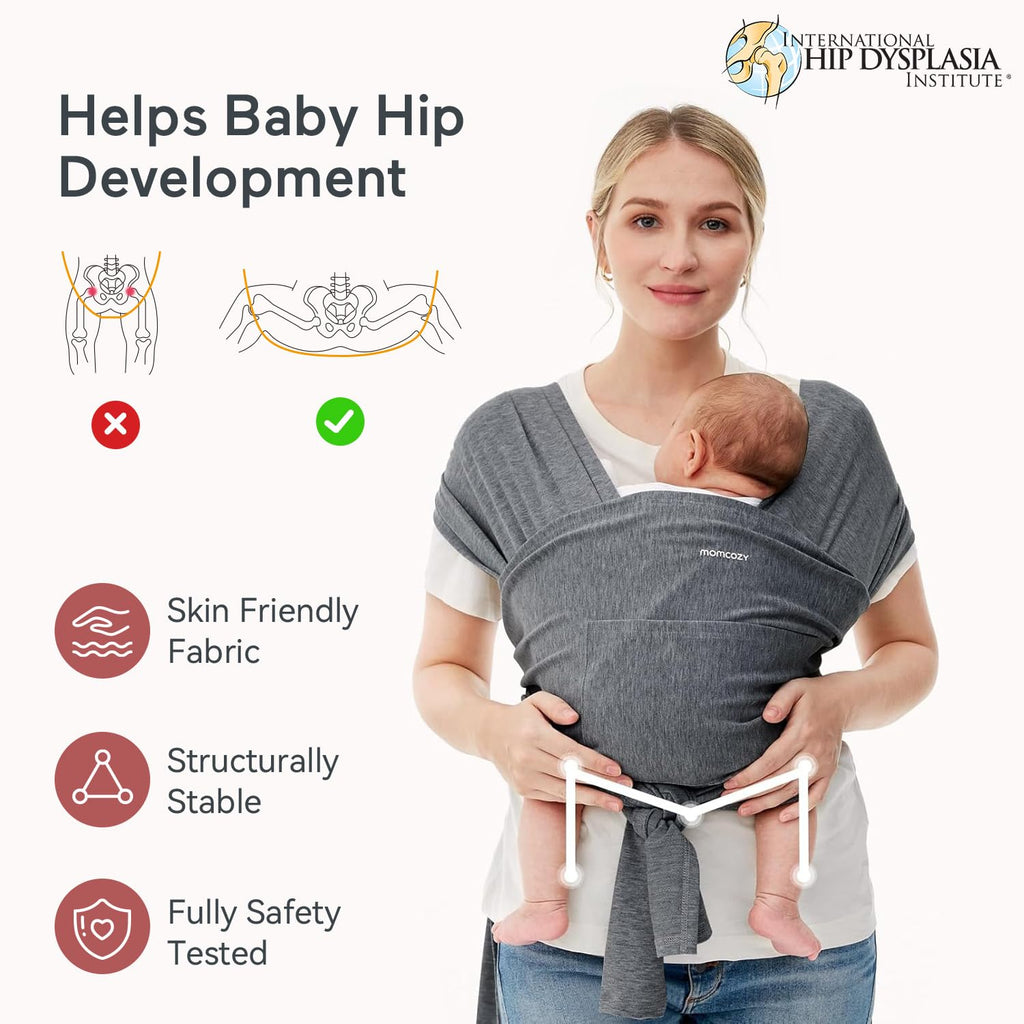 Momcozy Baby Wrap Carrier, Easy-On 2-Piece Design, Newborn to 33 lb
