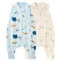 Duomiaomiao 2 Pack 0.5 TOG Toddler Sleep Sack 12-24 Months 100% Cotton Lightweight Baby Sleep Sack with Feet, Breathable Comfy Toddler Wearable Blanket