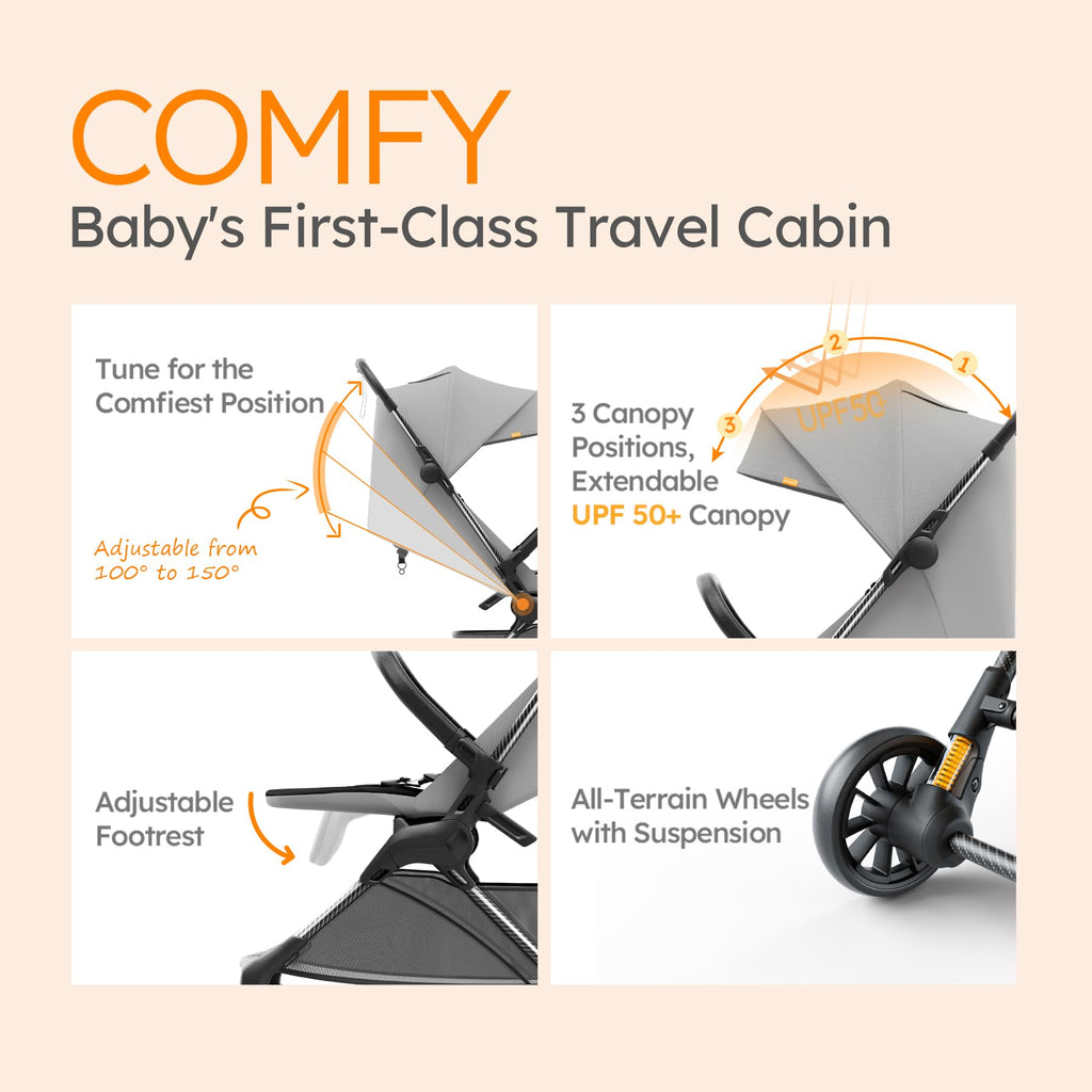 Mamazing Ultra Air X Baby Travel Stroller, Ultra-Lightweight Under 10 lbs