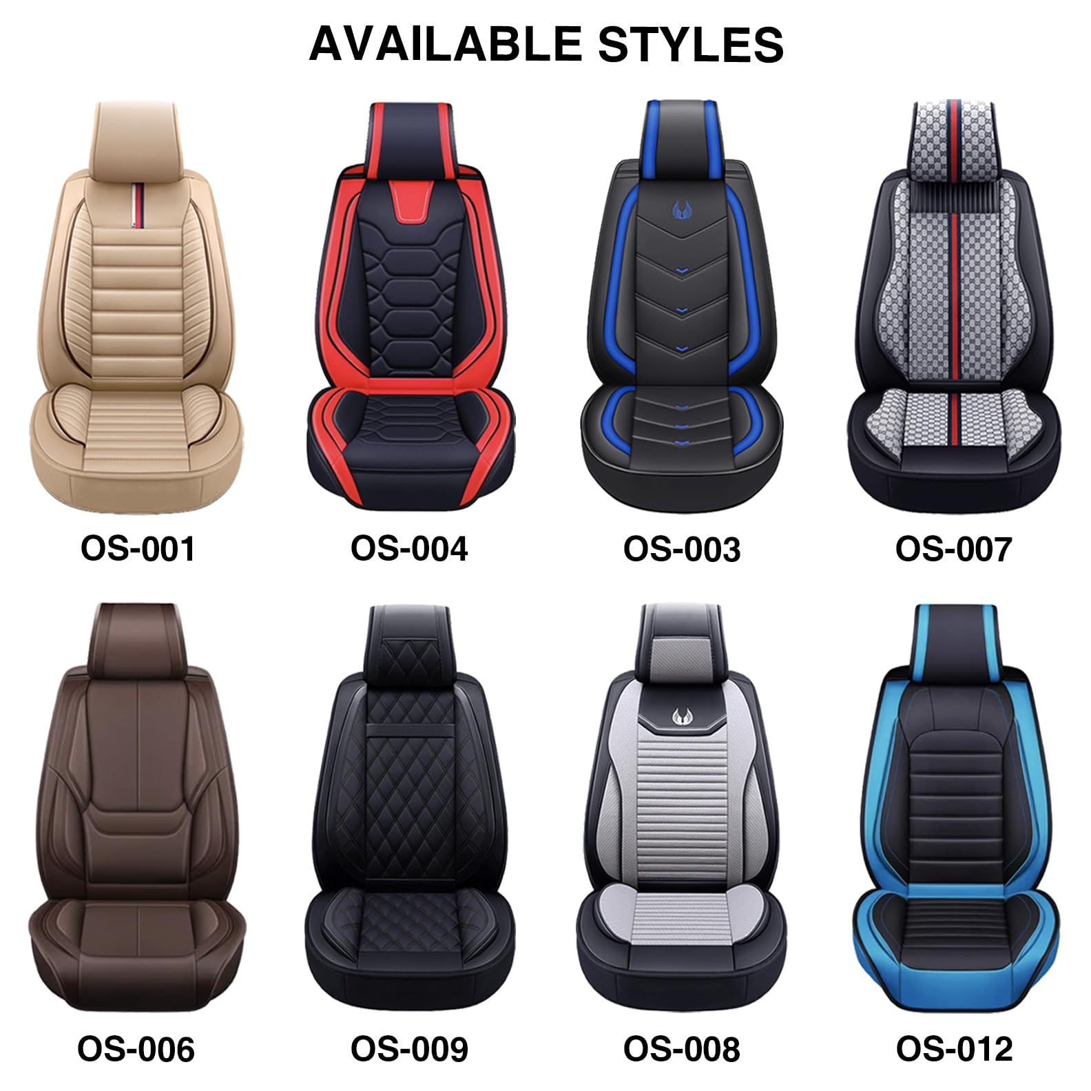 OASIS AUTO Car Seat Covers Full Set Premium Waterproof Faux Leather Cushion Universal Accessories Fit SUV Truck Sedan Automotive Vehicle Auto Interior Protector (OS-001 Brown)