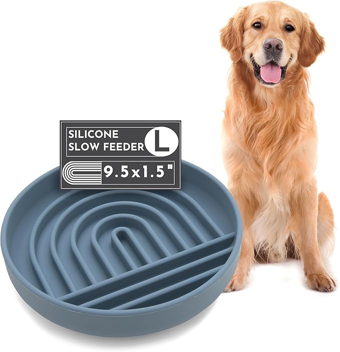 Should We Go? Slow Feeder Dog Bowls - Small Size Silicone Slow Eating Dog Bowl for Puppies & Dogs with Suction Cup -Dishwasher-Safe, Lick Mat Design, Reduces Gulping, for All Breeds, 6”x1.25”- Blush