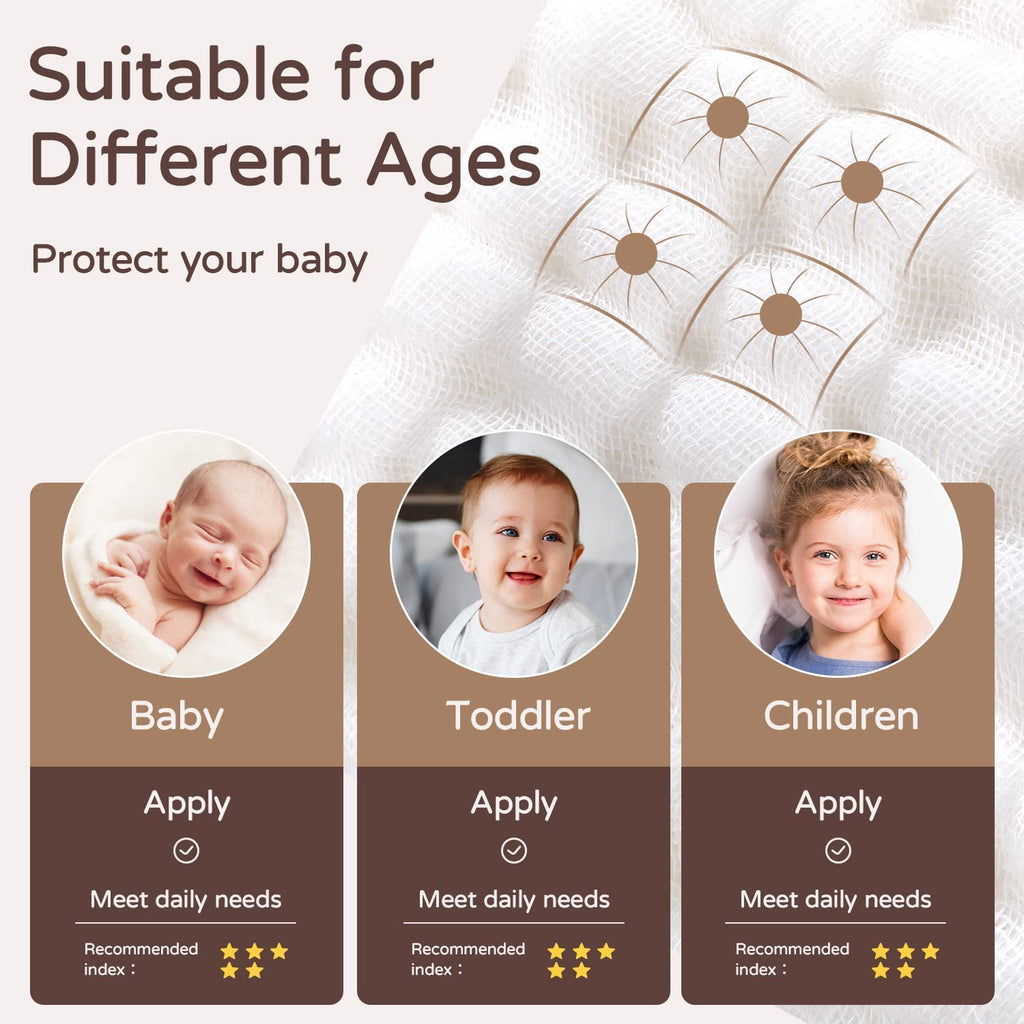 Yoofoss Hooded Baby Towels for Newborn 2 Pack 100% Muslin Organic Cotton Baby Bath Towel with Hood for Babies, Infant, Toddler and Kids, 32x32Inch, Soft and Absorbent Newborn Essential,White-2 Pack