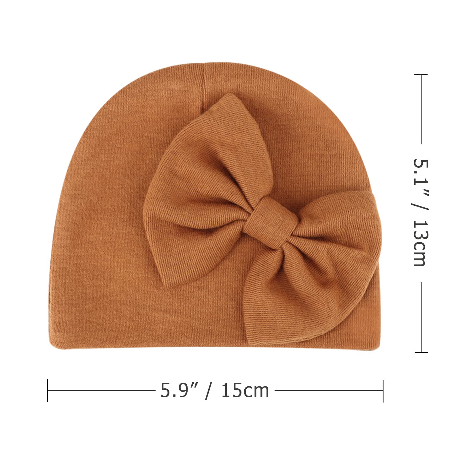 BQUBO Newborn Baby Girls Hats Mittens Set Hospital Hat Beanie Infant Bow Hats Baby Cotton Gloves No Scratch Mittens for 0-6 Months