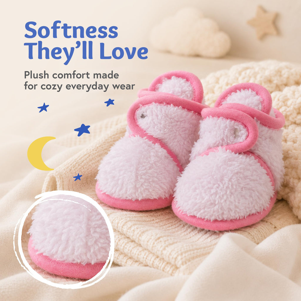 baby deedee Baby Booties Crib Shoe, Ivory, 12 Months Unisex Infant, (B1201)