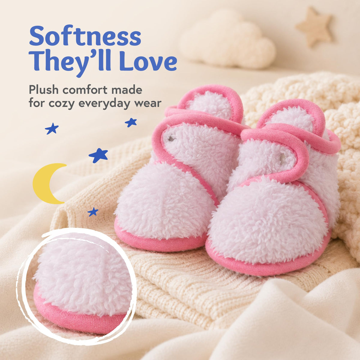 baby deedee Baby Booties Crib Shoe, Ivory, 12 Months Unisex Infant, (B1201)