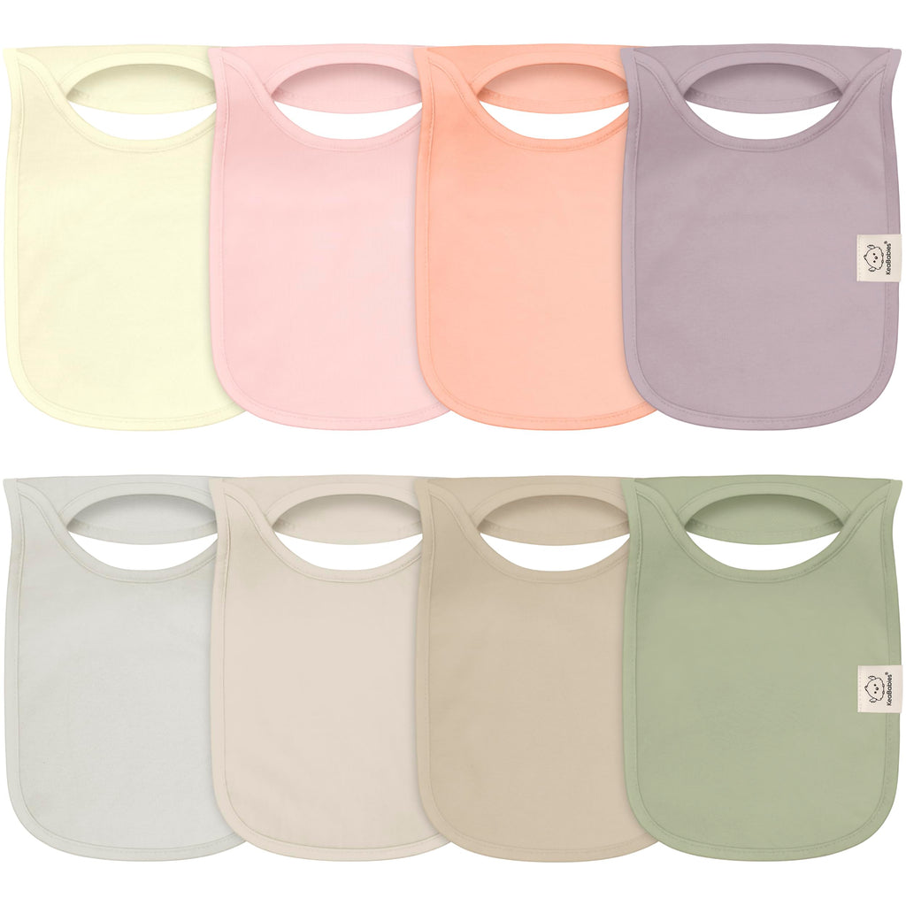 KeaBabies 8-Pack Bibs for Baby Girls, Boys, Pullover Baby Bibs (Embrace)