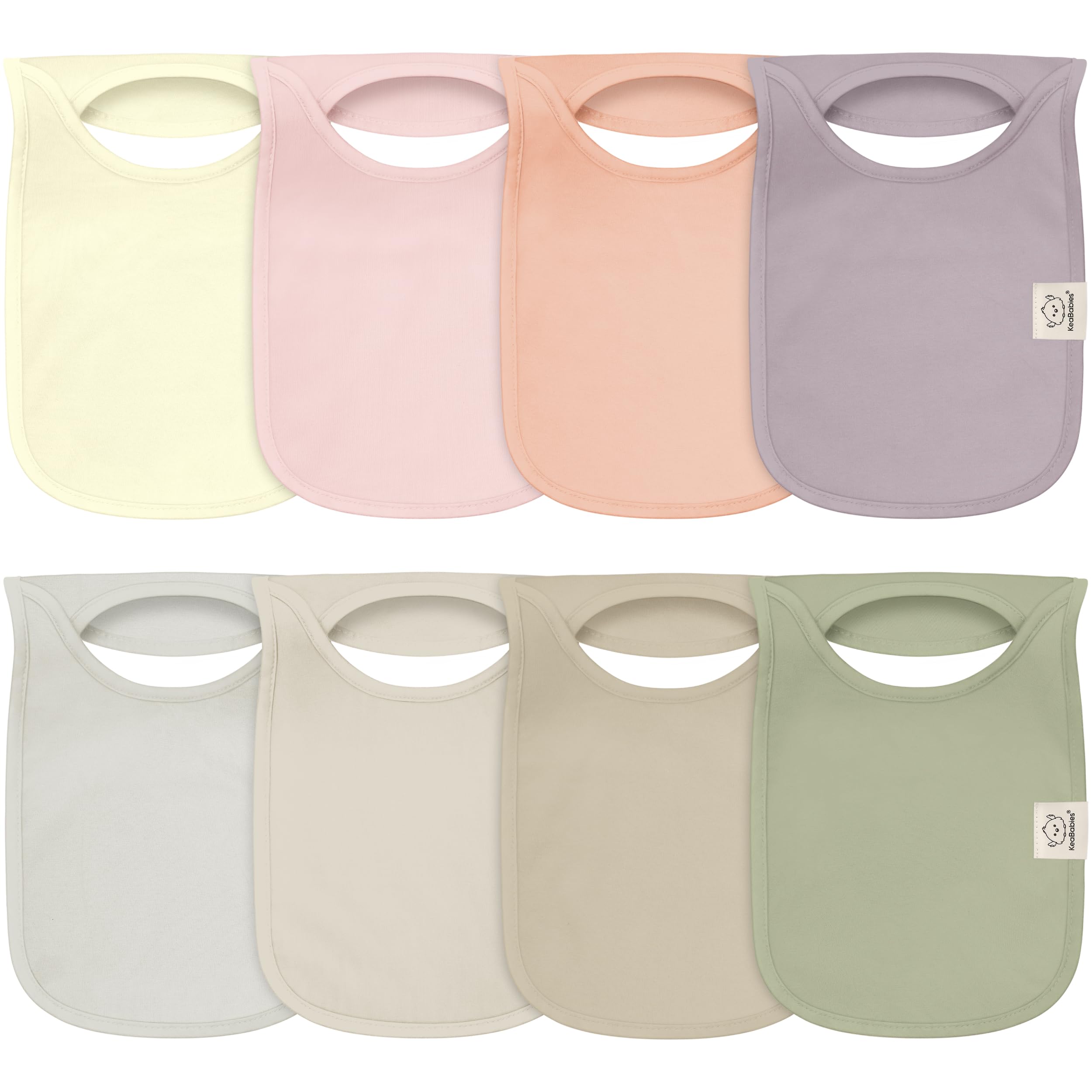 KeaBabies 8-Pack Bibs for Baby Girls, Boys, Pullover Baby Bibs (Embrace)