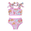 YOUNGER TREE Toddler Girls Two Pieces Swimsuit Color Block Stripe Swimwear Summer Beach Bathing Suit