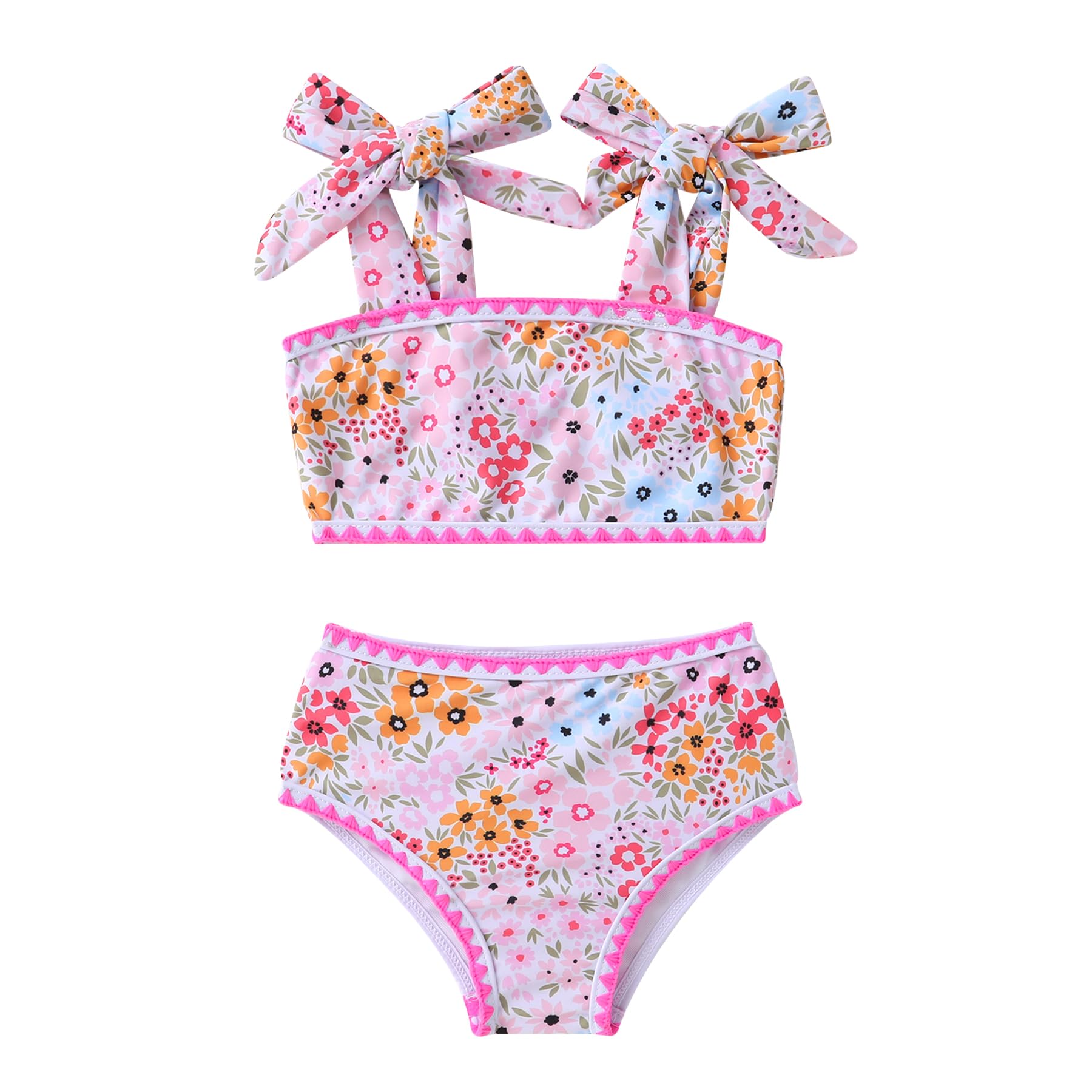YOUNGER TREE Toddler Girls Two Pieces Swimsuit Color Block Stripe Swimwear Summer Beach Bathing Suit